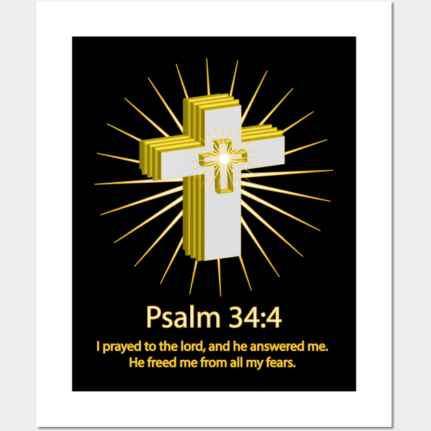 Psalm 34:4 bible verse Wall Art by Mr.Dom store